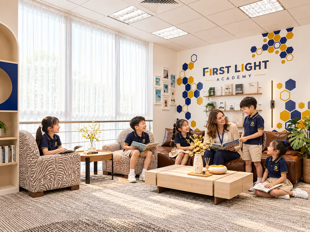 Góc đọc sách tại First Light Academy